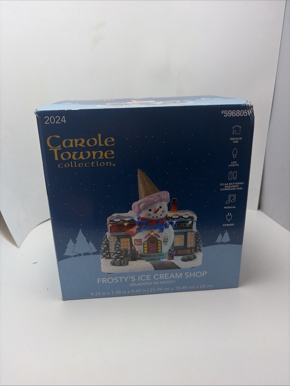2024 Carole Towne Frostys Ice Cream Parlor Shop Lighted Musical Village Scene